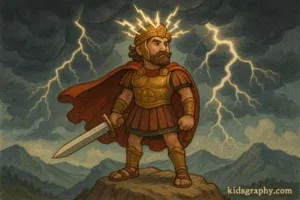 Heron-like hero blending ancient and modern mythology